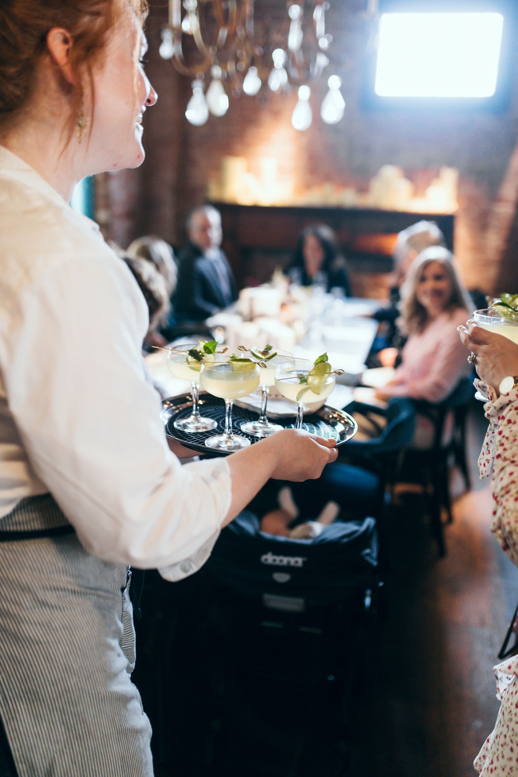 Waitress serving wedding party at Maverick Waitress serving wedding party at Maverick